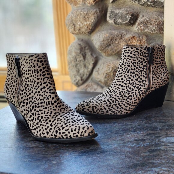 1. State Leopard Print Kipp Wedge Booties Size 9M - Picture 5 of 15